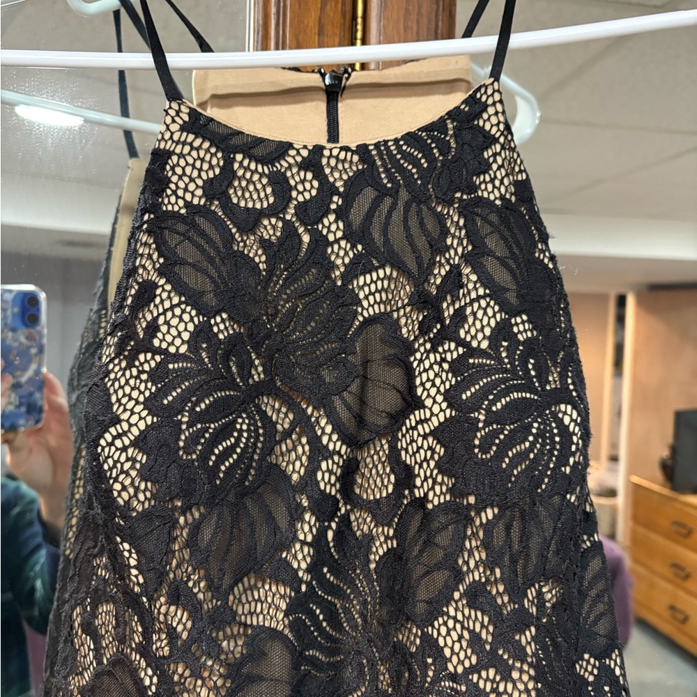 New Elegant Black Lace Mini Dress